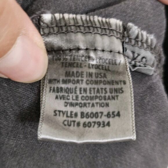 Bella Dahl Dress XS Black Chambray Tencel Roll Tab Coastal Casual Preppy Mini - Picture 5 of 10